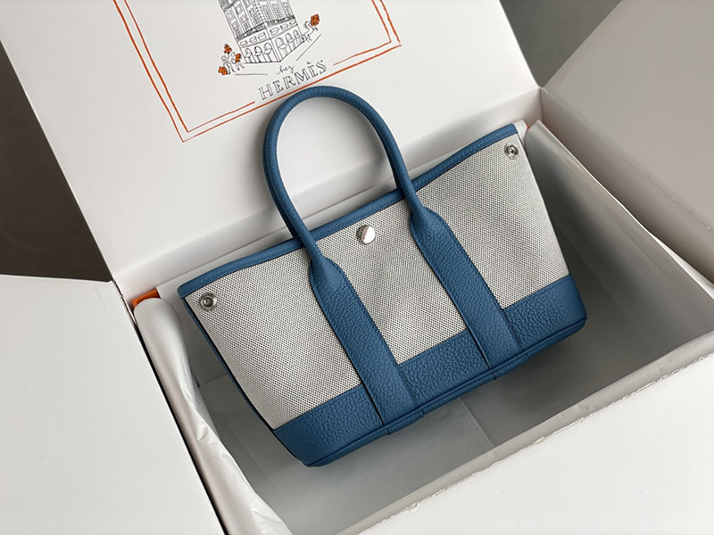 エルメス トートバッグ 革 HERMES ネオ・ガーデン 23 ブルーザンジバル ネゴンダ/トワルアッシュ シルバー金具 2526241 トートバッグ ブランド 人気 - 画像 (2)