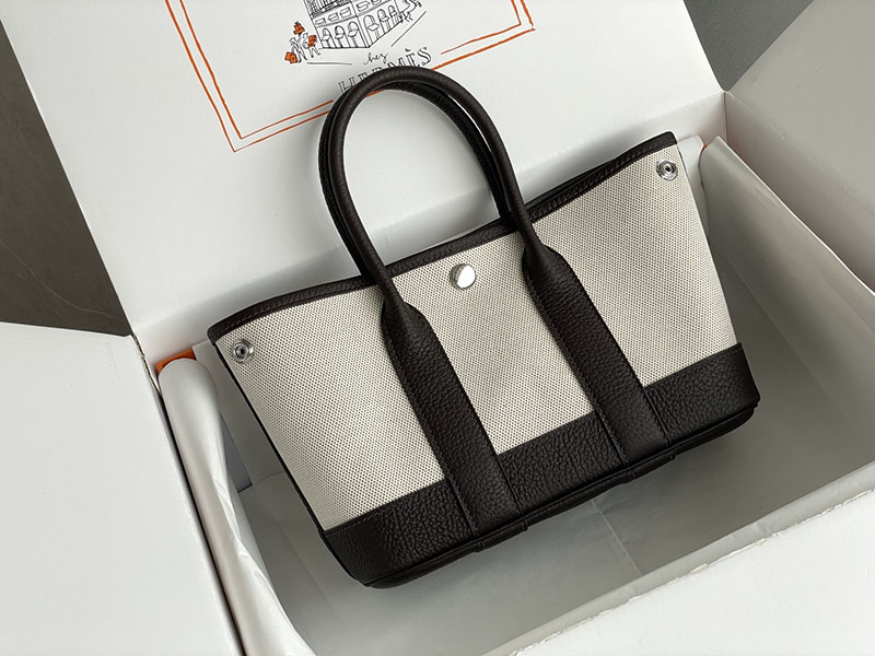 エルメス トートバッグ 革 HERMES ネオ・ガーデン 23 エベンヌ ネゴンダ/トワルアッシュ シルバー金具 2526244 トートバッグ レディース 人気 50代 - 画像 (2)
