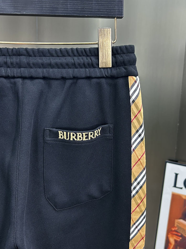 最高級バーバリースーパーコピー BURBERRY ヴィンテージチェックパネルコットンパンツ ボトムス ブラック 2525245 バーバリー パンツ コーデ - 画像 (4)