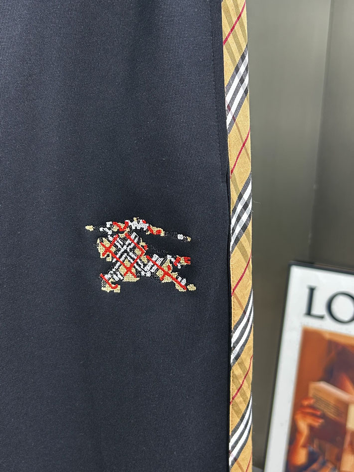 最高級バーバリースーパーコピー BURBERRY ヴィンテージチェックパネルコットンパンツ ボトムス ブラック 2525245 バーバリー パンツ コーデ - 画像 (7)