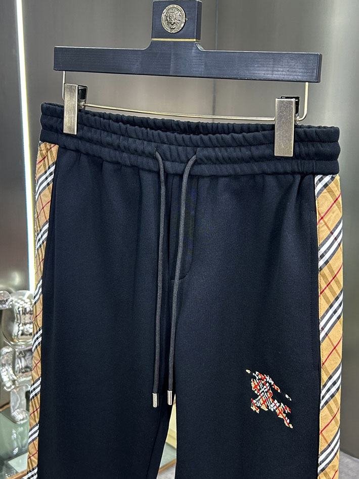 最高級バーバリースーパーコピー BURBERRY ヴィンテージチェックパネルコットンパンツ ボトムス ブラック 2525245 バーバリー パンツ コーデ - 画像 (5)