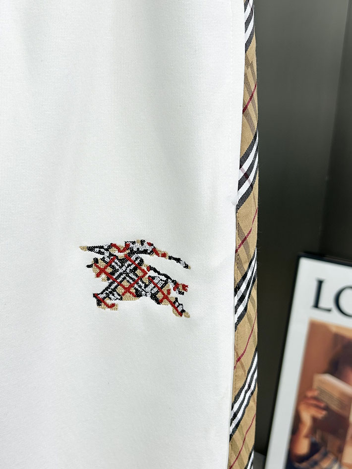 最高級バーバリースーパーコピー BURBERRY ヴィンテージチェックパネルコットンパンツ ボトムス ホワイト 2525246 バーバリー パンツ コーデ - 画像 (8)