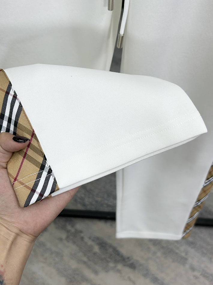 最高級バーバリースーパーコピー BURBERRY ヴィンテージチェックパネルコットンパンツ ボトムス ホワイト 2525246 バーバリー パンツ コーデ - 画像 (6)