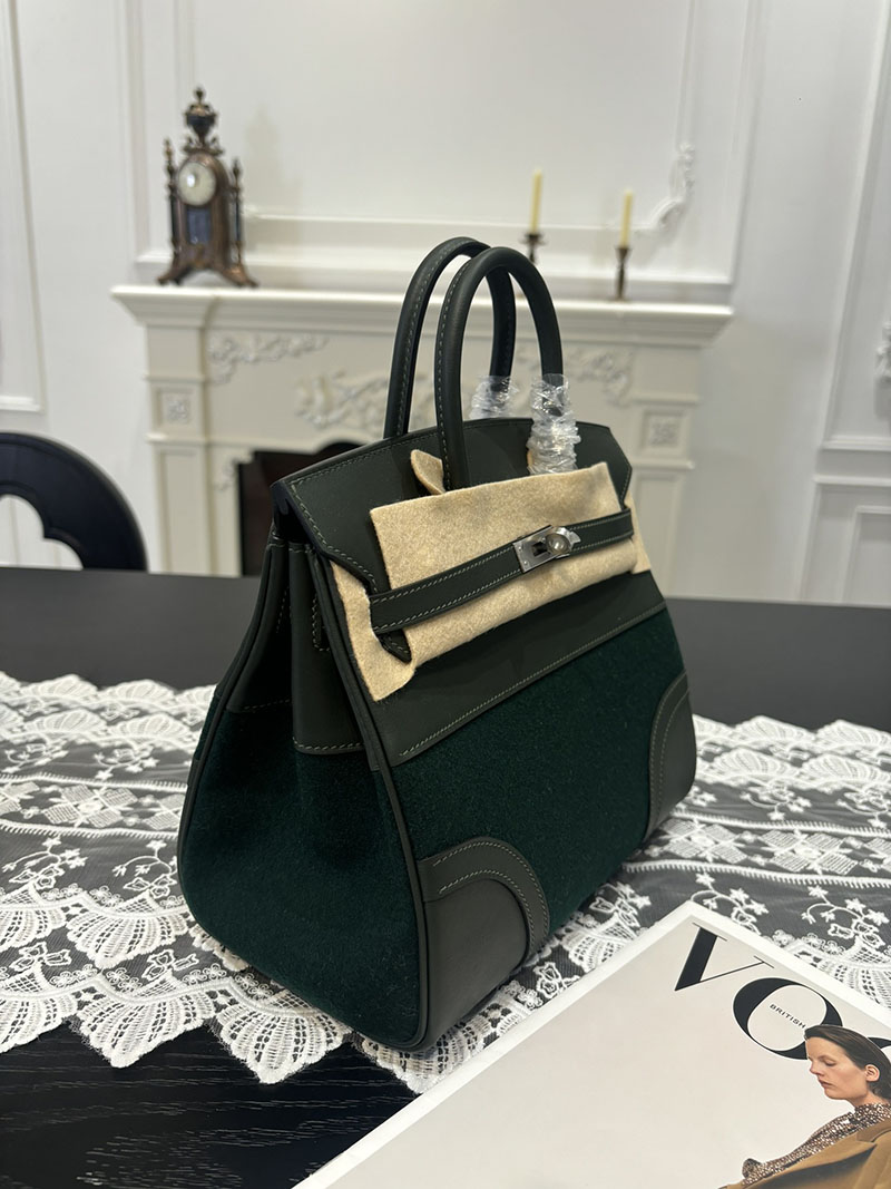 エルメス HERMES バーキン25 ゴーチーム マラカイト スイフト/フェルト シルバー金具 2526253 バーキン25 ゴーチーム - 画像 (9)