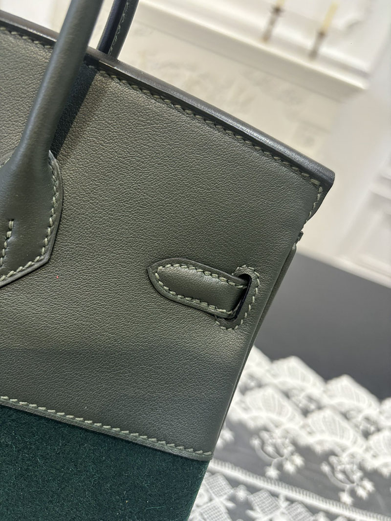 エルメス HERMES バーキン25 ゴーチーム マラカイト スイフト/フェルト シルバー金具 2526253 バーキン25 ゴーチーム - 画像 (7)