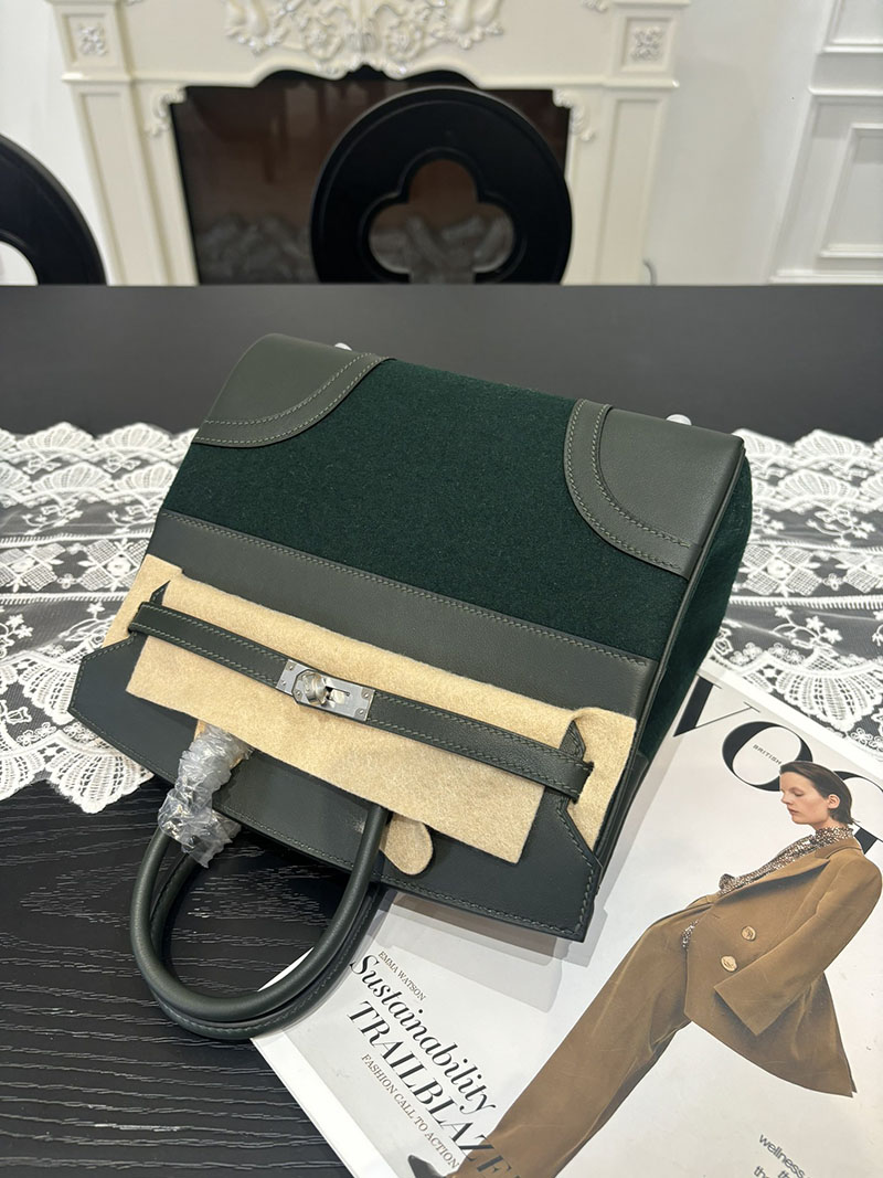 エルメス HERMES バーキン25 ゴーチーム マラカイト スイフト/フェルト シルバー金具 2526253 バーキン25 ゴーチーム - 画像 (6)
