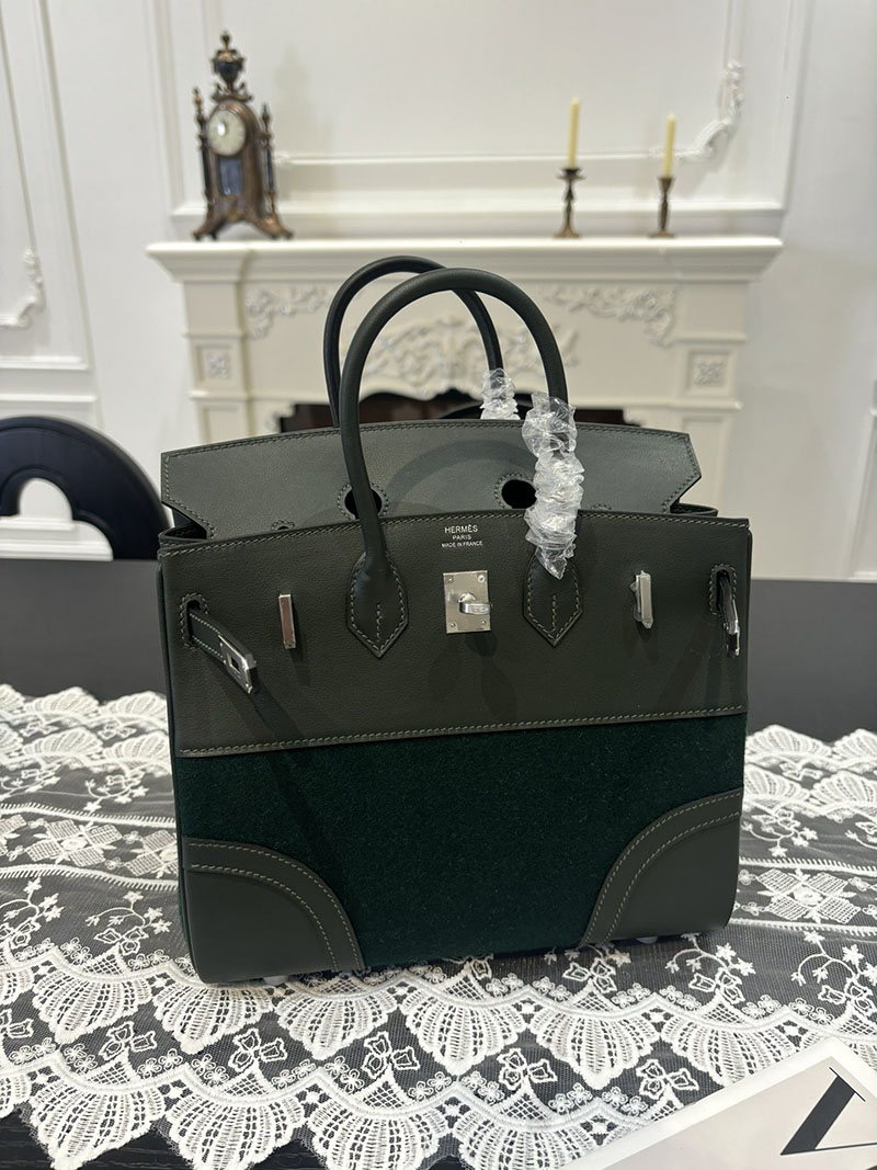エルメス HERMES バーキン25 ゴーチーム マラカイト スイフト/フェルト シルバー金具 2526253 バーキン25 ゴーチーム - 画像 (3)