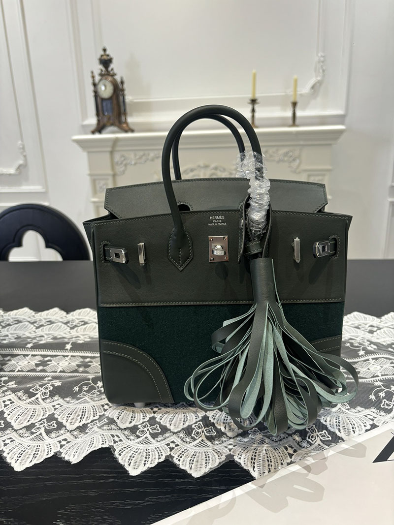エルメス HERMES バーキン25 ゴーチーム マラカイト スイフト/フェルト シルバー金具 2526253 バーキン25 ゴーチーム - 画像 (2)