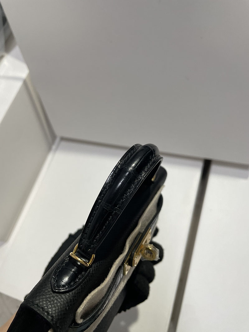 エルメス HERMES ケリーミニ2 タッチ 黒 ブラック ヴォーエプソン/クロコダイル アリゲーターマット ゴールド金具 2526256 - 画像 (2)