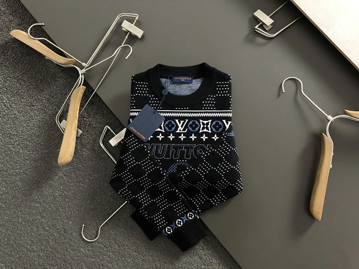 ルイヴィトン ジャカードウールプルオーバー 1AGJUA ブラック Louis Vuitton ルイヴィトン ジャガードニット - 画像 (9)