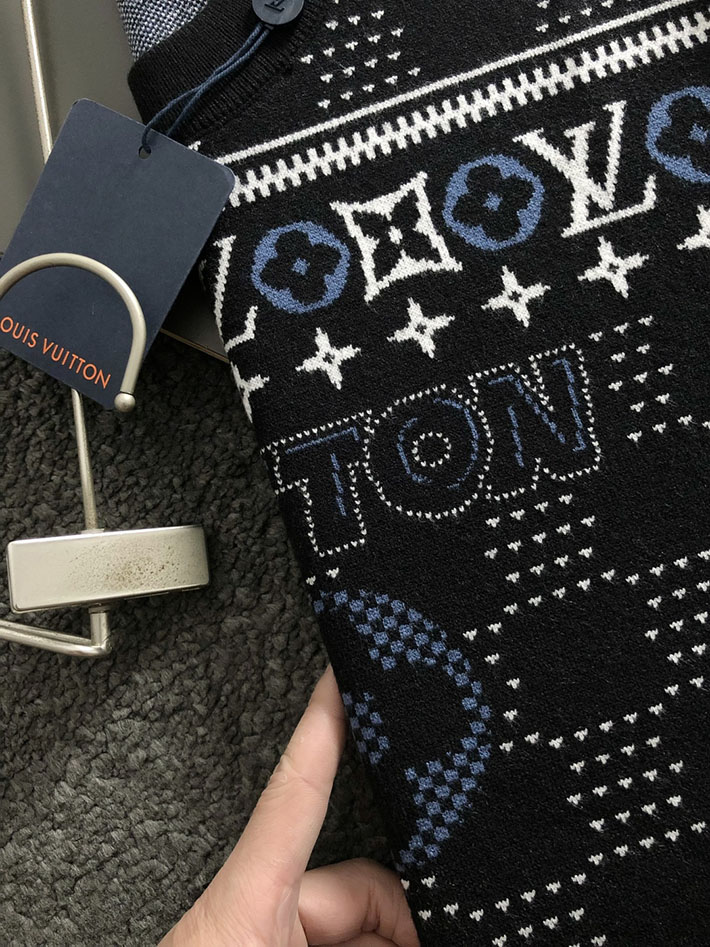 ルイヴィトン ジャカードウールプルオーバー 1AGJUA ブラック Louis Vuitton ルイヴィトン ジャガードニット - 画像 (8)