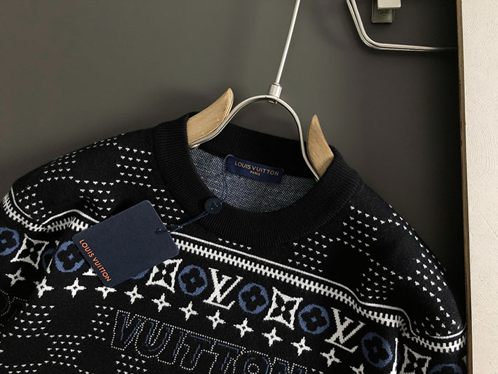 ルイヴィトン ジャカードウールプルオーバー 1AGJUA ブラック Louis Vuitton ルイヴィトン ジャガードニット - 画像 (7)