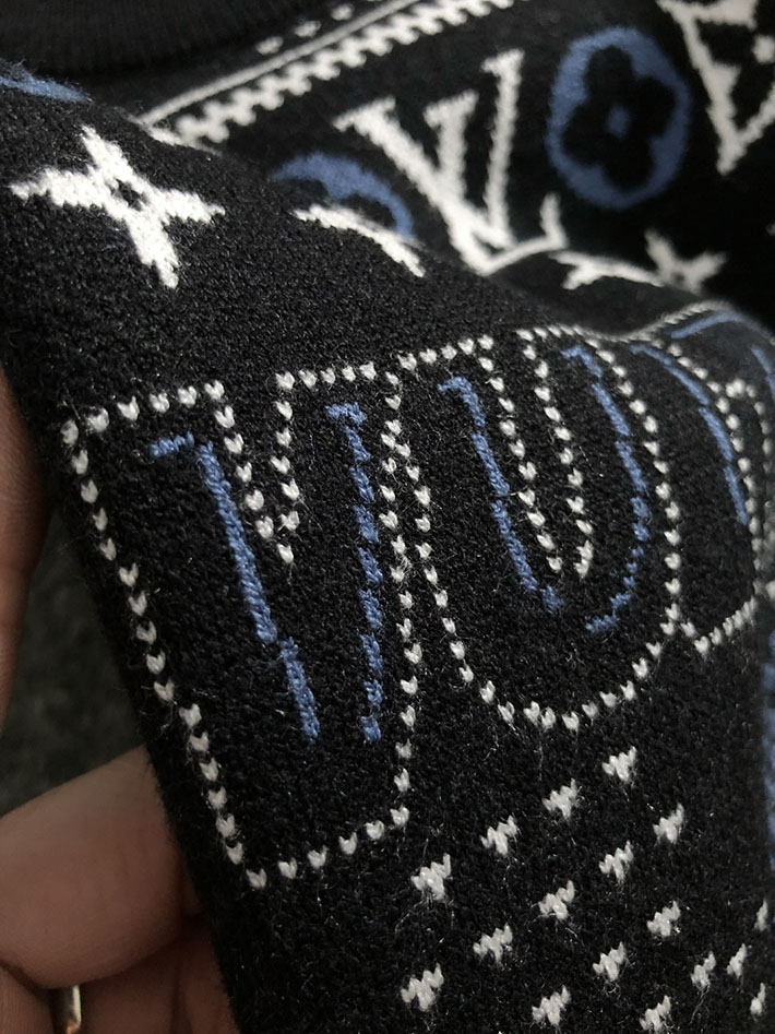 ルイヴィトン ジャカードウールプルオーバー 1AGJUA ブラック Louis Vuitton ルイヴィトン ジャガードニット - 画像 (3)