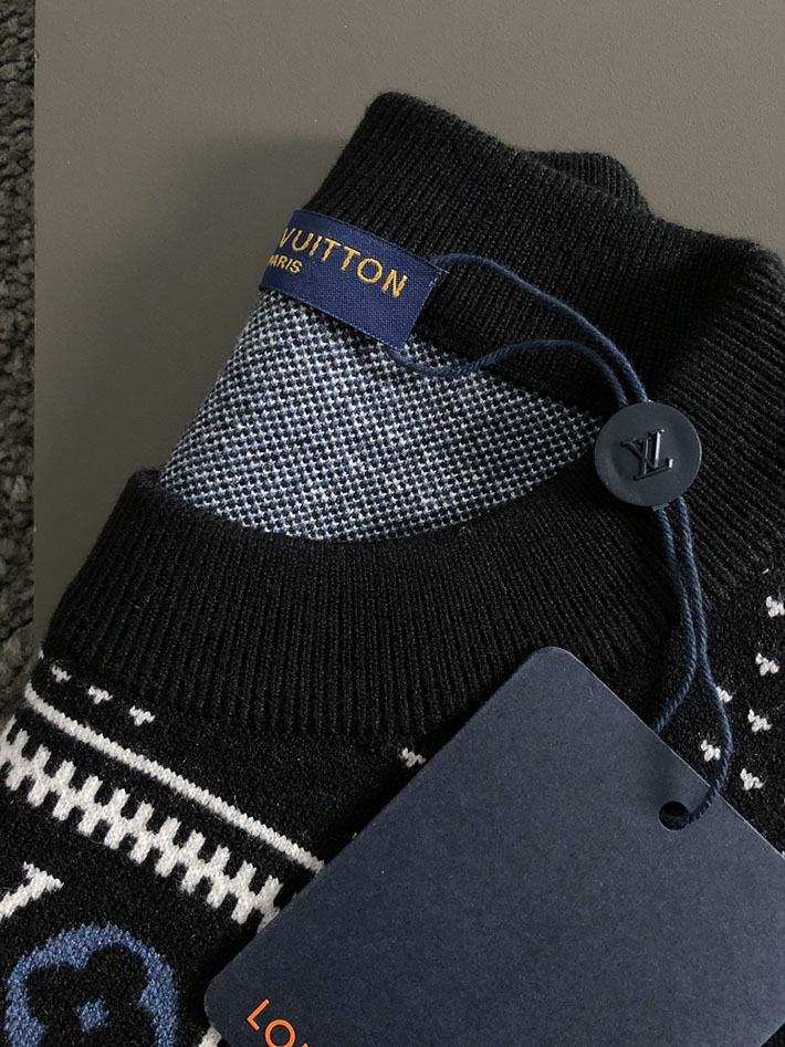 ルイヴィトン ジャカードウールプルオーバー 1AGJUA ブラック Louis Vuitton ルイヴィトン ジャガードニット - 画像 (2)