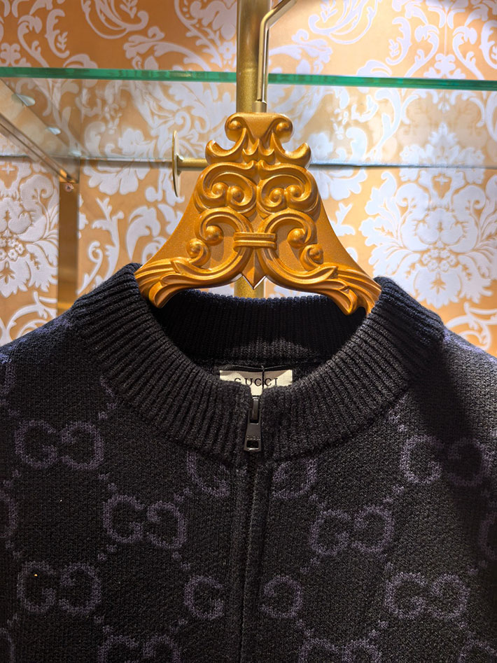 グッチ直営アウトレット店 GUCCI ハイブランドカーディガン アウター ニット ジャケット ブラック 2525278 グッチ ジャケット アウトレット - 画像 (9)