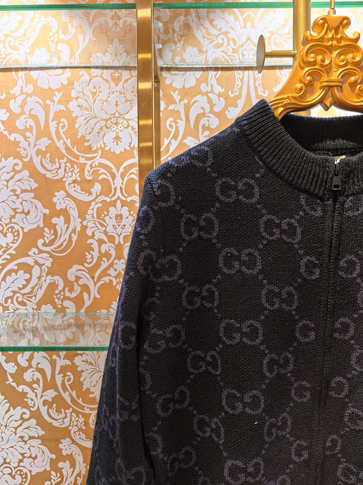 グッチ直営アウトレット店 GUCCI ハイブランドカーディガン アウター ニット ジャケット ブラック 2525278 グッチ ジャケット アウトレット - 画像 (8)