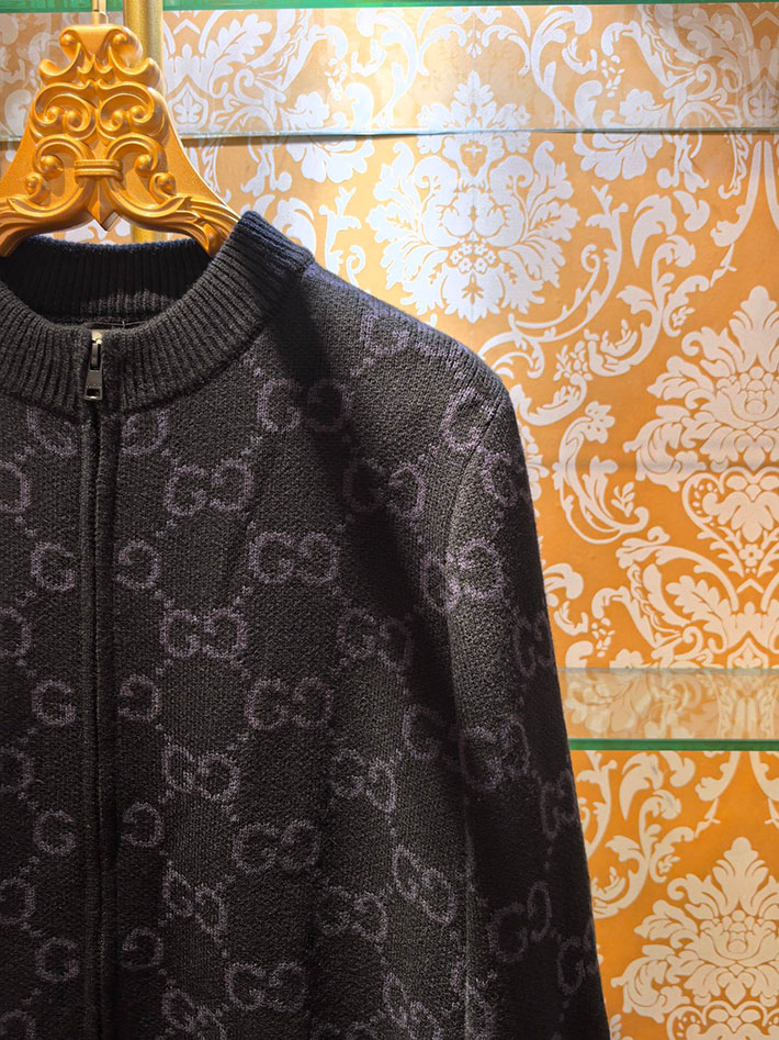 グッチ直営アウトレット店 GUCCI ハイブランドカーディガン アウター ニット ジャケット ブラック 2525278 グッチ ジャケット アウトレット - 画像 (7)