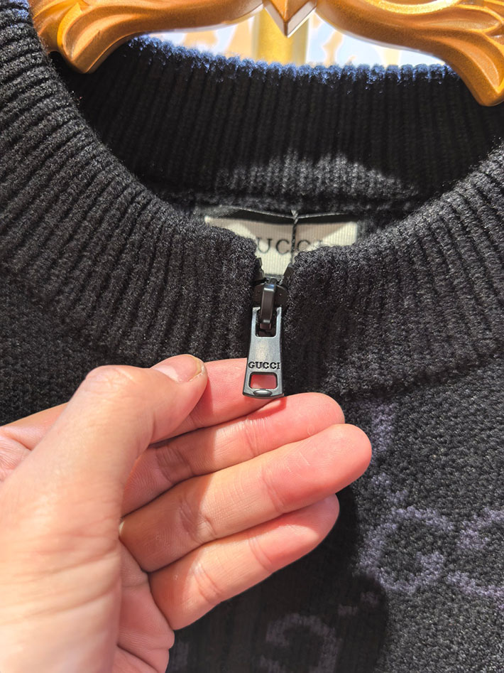 グッチ直営アウトレット店 GUCCI ハイブランドカーディガン アウター ニット ジャケット ブラック 2525278 グッチ ジャケット アウトレット - 画像 (6)