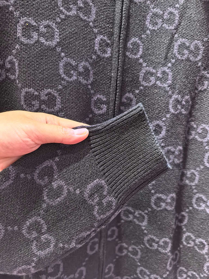 グッチ直営アウトレット店 GUCCI ハイブランドカーディガン アウター ニット ジャケット ブラック 2525278 グッチ ジャケット アウトレット - 画像 (5)