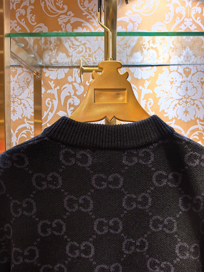 グッチ直営アウトレット店 GUCCI ハイブランドカーディガン アウター ニット ジャケット ブラック 2525278 グッチ ジャケット アウトレット - 画像 (3)