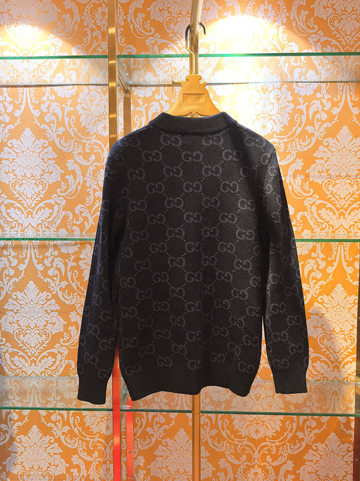 グッチ直営アウトレット店 GUCCI ハイブランドカーディガン アウター ニット ジャケット ブラック 2525278 グッチ ジャケット アウトレット - 画像 (2)