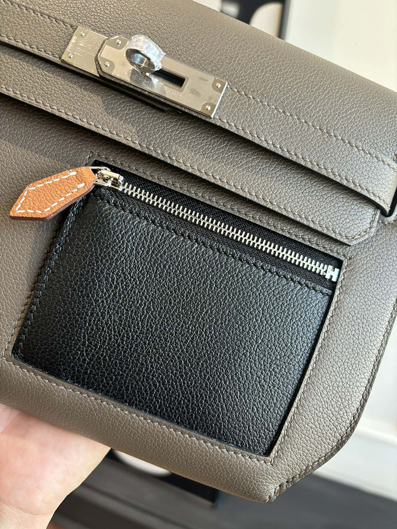 エルメス メンズ バッグ HERMES ケリーデペッシュ25 グリメイヤー/黒 ブラック エバーカラー シルバー金具 2526284 ケリーデペッシュ 25 定価 - 画像 (7)