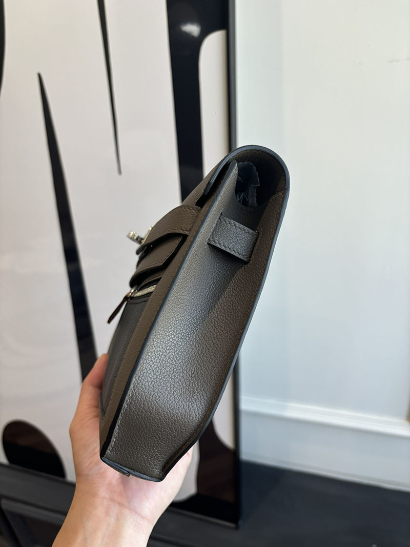 エルメス メンズ バッグ HERMES ケリーデペッシュ25 グリメイヤー/黒 ブラック エバーカラー シルバー金具 2526284 ケリーデペッシュ 25 定価 - 画像 (6)