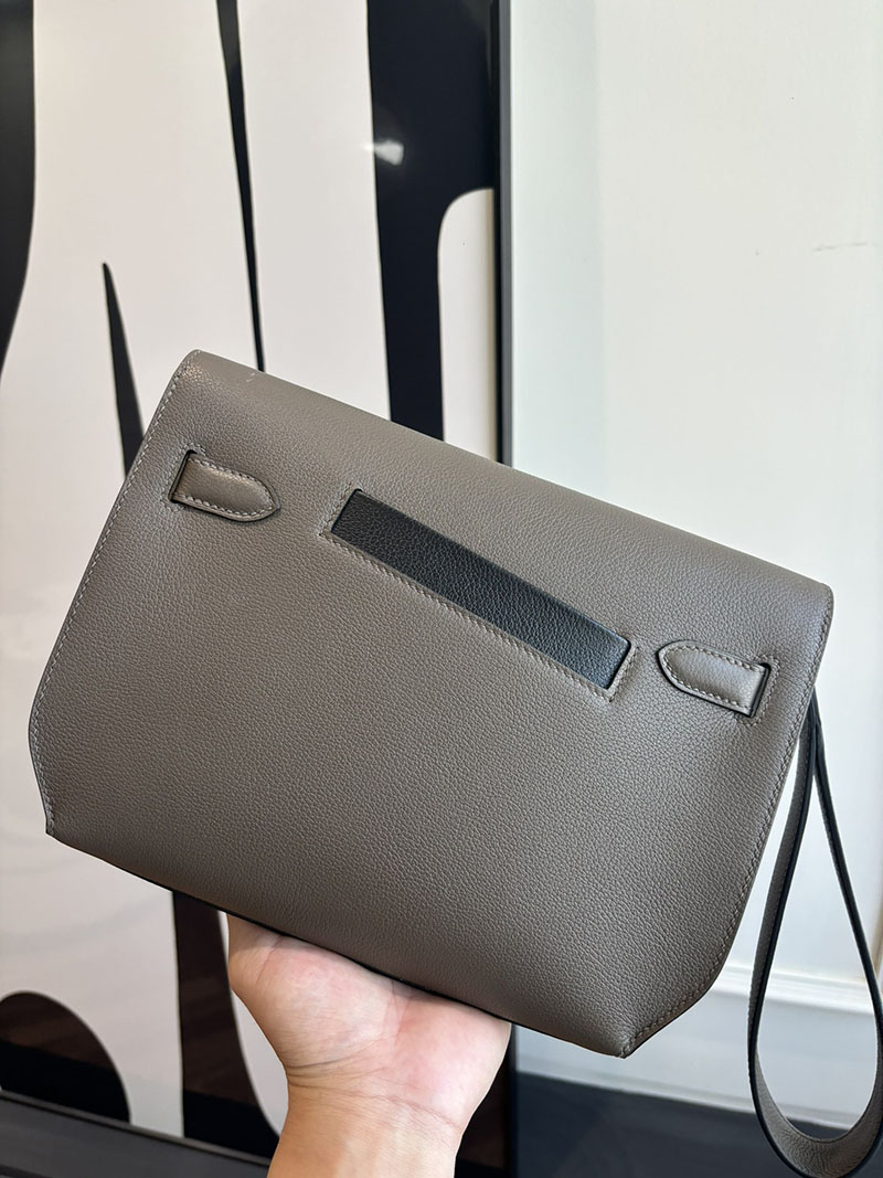 エルメス メンズ バッグ HERMES ケリーデペッシュ25 グリメイヤー/黒 ブラック エバーカラー シルバー金具 2526284 ケリーデペッシュ 25 定価 - 画像 (5)