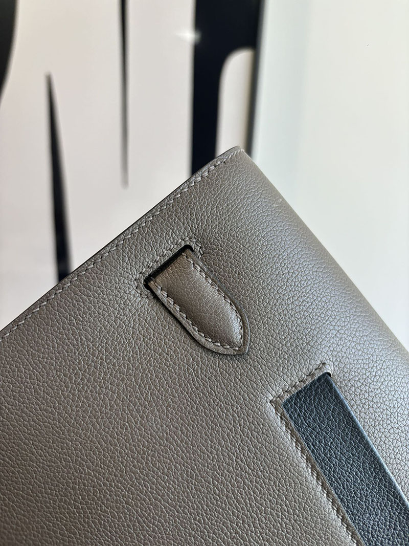エルメス メンズ バッグ HERMES ケリーデペッシュ25 グリメイヤー/黒 ブラック エバーカラー シルバー金具 2526284 ケリーデペッシュ 25 定価 - 画像 (4)