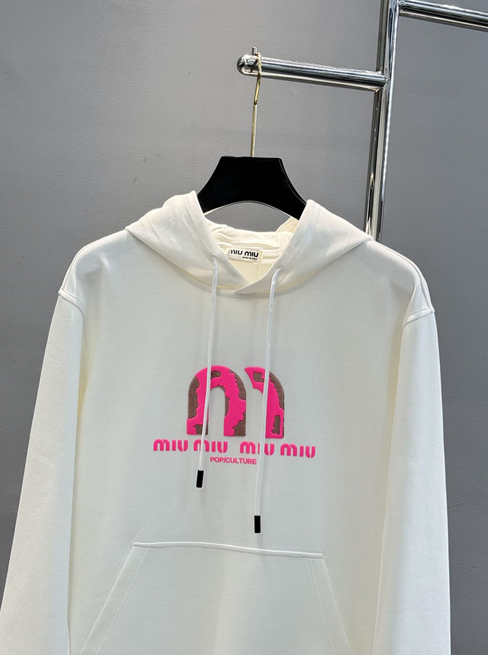 最高級MiuMiuスーパーコピー MiuMiu パーカー プルオーバー フーディー スウェット ホワイト 2525293 MiuMiu パーカー メンズ - 画像 (9)