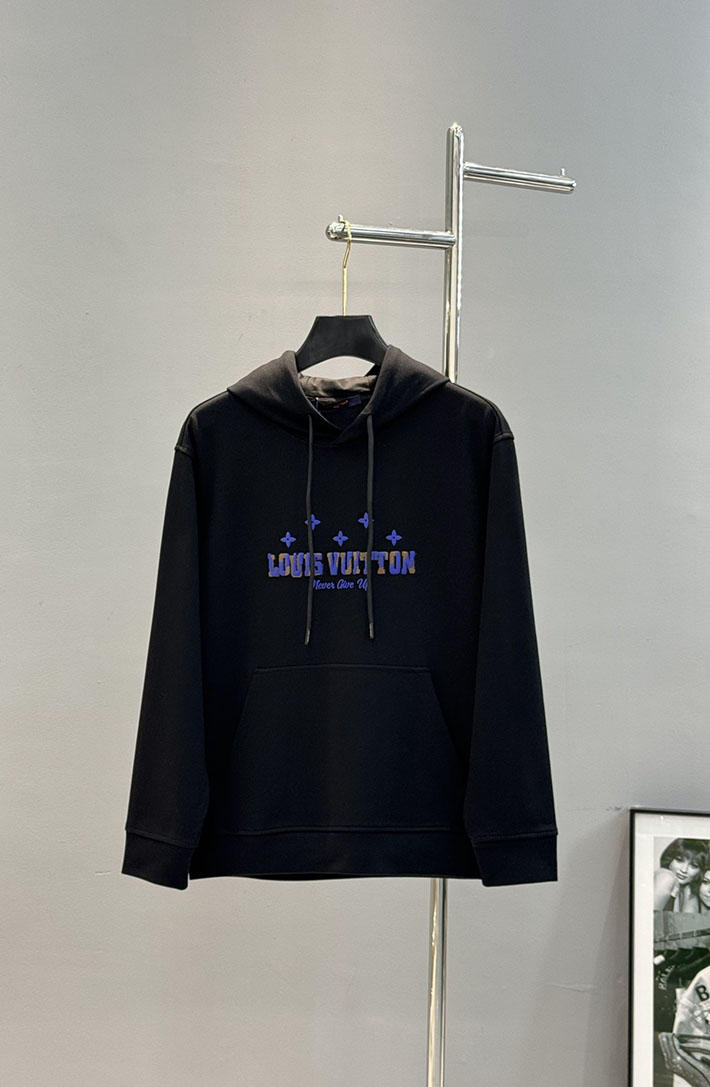 最高級ルイヴィトンスーパーコピー Vuitton シグネチャーフーディ エンブロイダリー ブラック 2525298 ルイヴィトン パーカー 新作 - 画像 (9)