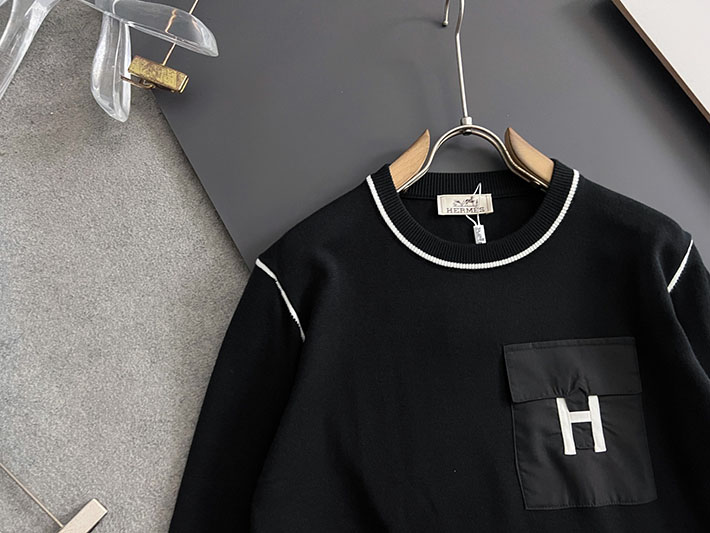 最高級エルメススーパーコピー服 HERMES empreintes sellier cuir トレーナー ブラック 2525324 エルメス トレーナー メンズ - 画像 (9)