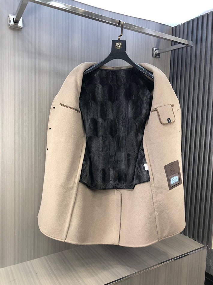 最高級プラダスーパーコピー PRADA チェスターコート ロングコート トレンチコート フード付き グレー 2525326 プラダ コート アウトレット - 画像 (8)