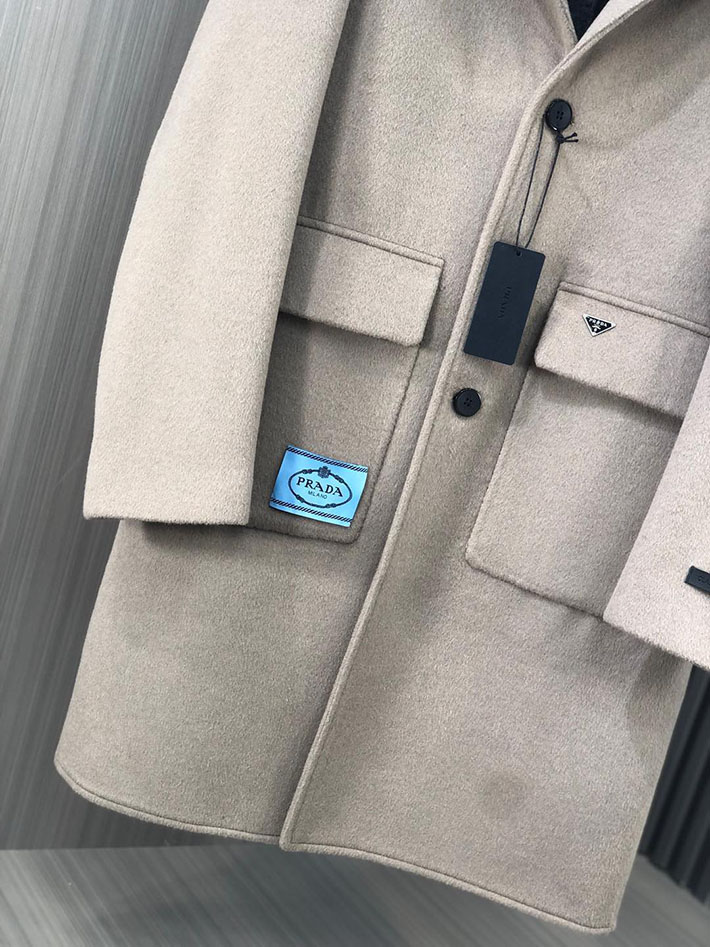 最高級プラダスーパーコピー PRADA チェスターコート ロングコート トレンチコート フード付き グレー 2525326 プラダ コート アウトレット - 画像 (6)