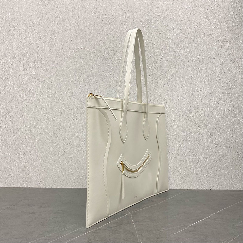最高級セリーヌスーパーコピー CELINE カバ ニューラゲージ グロッシーカーフスキン ホワイト 123963GW4.01BC セリーヌトートバッグ公式 - 画像 (9)