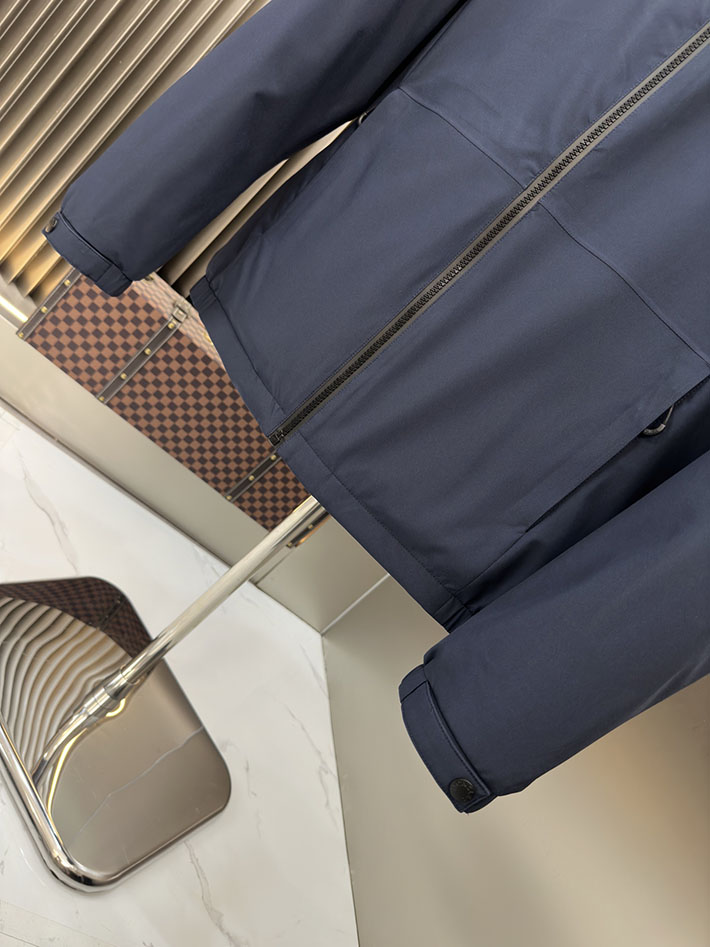 最高級モンクレールスーパーコピー Moncler フード ウインドブレーカー ジャケット ブルー 2525392 時代遅れ コート 2025 メンズ - 画像 (7)