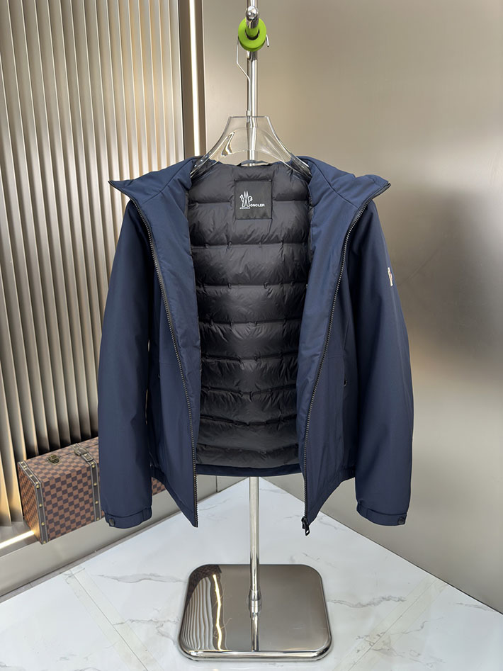 最高級モンクレールスーパーコピー Moncler フード ウインドブレーカー ジャケット ブルー 2525392 時代遅れ コート 2025 メンズ - 画像 (4)