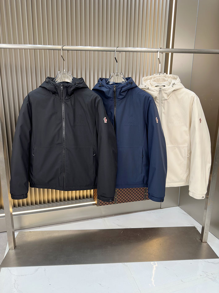 最高級モンクレールスーパーコピー Moncler フード ウインドブレーカー ジャケット ブルー 2525392 時代遅れ コート 2025 メンズ - 画像 (2)