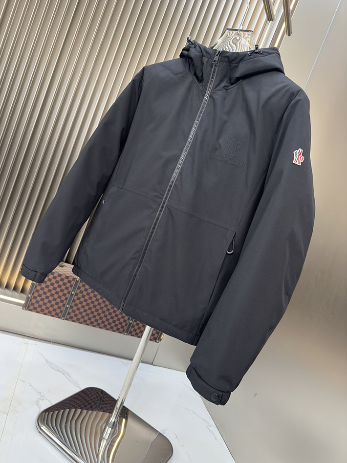 最高級モンクレールスーパーコピー Moncler フード ウインドブレーカー ジャケット ブラック 2525393 時代遅れ コート 2025 メンズ - 画像 (8)