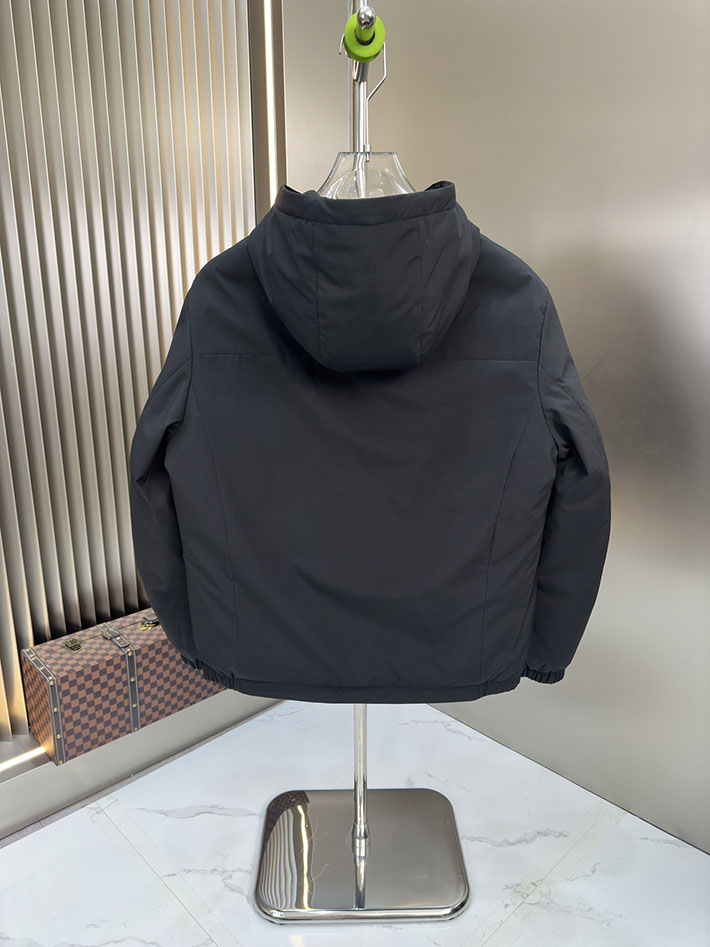 最高級モンクレールスーパーコピー Moncler フード ウインドブレーカー ジャケット ブラック 2525393 時代遅れ コート 2025 メンズ - 画像 (3)