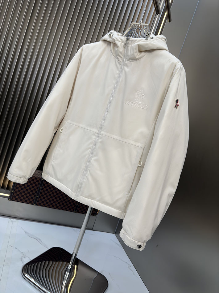 最高級モンクレールスーパーコピー Moncler フード ウインドブレーカー ジャケット ホワイト 2525394 時代遅れ コート 2025 メンズ - 画像 (8)