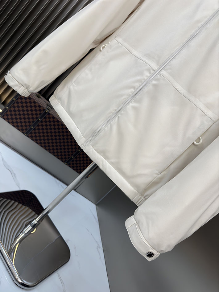 最高級モンクレールスーパーコピー Moncler フード ウインドブレーカー ジャケット ホワイト 2525394 時代遅れ コート 2025 メンズ - 画像 (7)