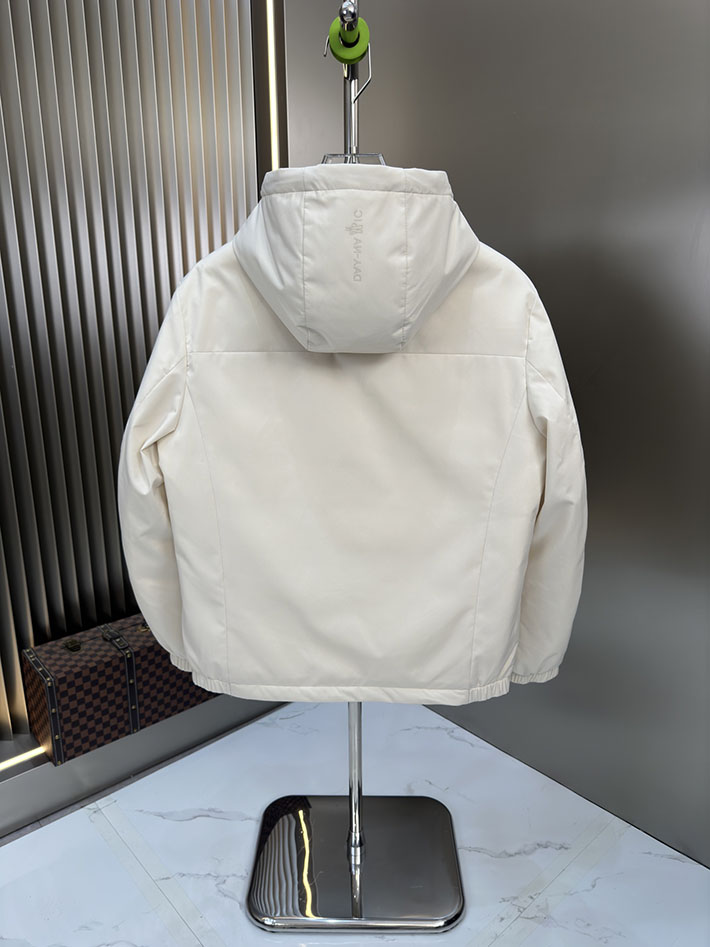 最高級モンクレールスーパーコピー Moncler フード ウインドブレーカー ジャケット ホワイト 2525394 時代遅れ コート 2025 メンズ - 画像 (3)