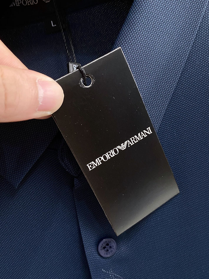 最高級アルマーニスーパーコピー ARMANI リネンブレンド ワンポイント オープンカラー ブルー 2525527 アルマーニ ワイシャツ ビジネス - 画像 (6)