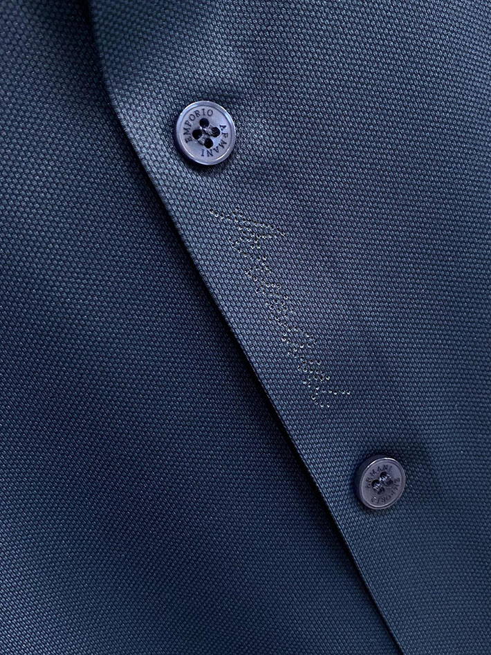 最高級アルマーニスーパーコピー ARMANI リネンブレンド ワンポイント オープンカラー ブルー 2525527 アルマーニ ワイシャツ ビジネス - 画像 (5)