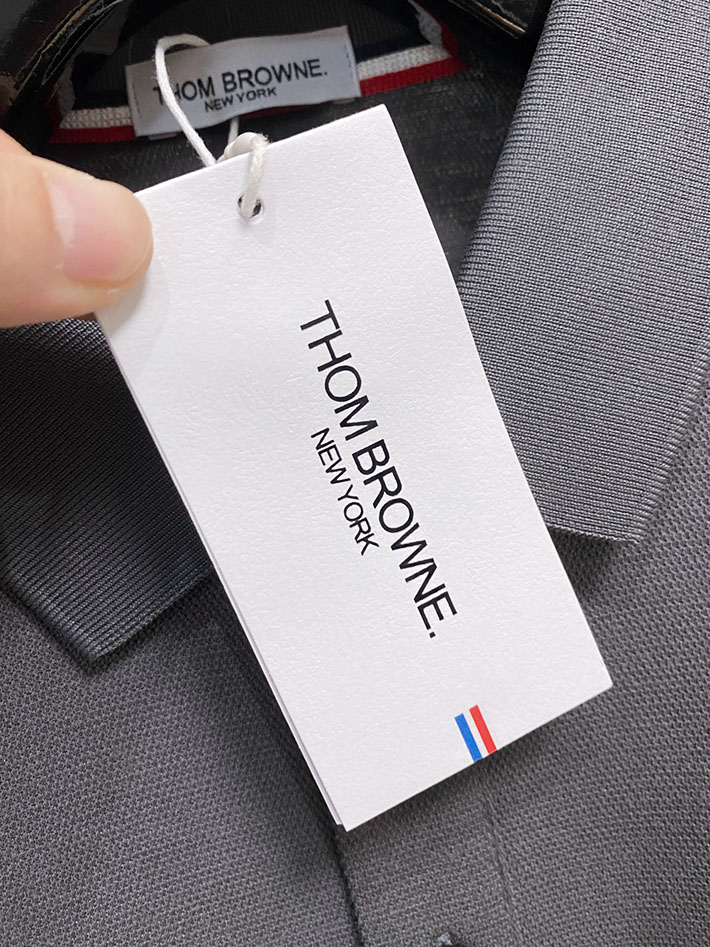 最高級トムブラウンスーパーコピー Thom Browne ストライプ ロングスリーブ ポロシャツ グレー 2525528 トム・ブラウン ポロシャツ 長袖 - 画像 (6)