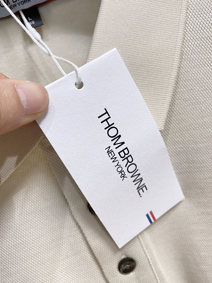最高級トムブラウンスーパーコピー Thom Browne ストライプ ロングスリーブ ポロシャツ ホワイト 2525529 トム・ブラウン ポロシャツ 長袖 - 画像 (6)