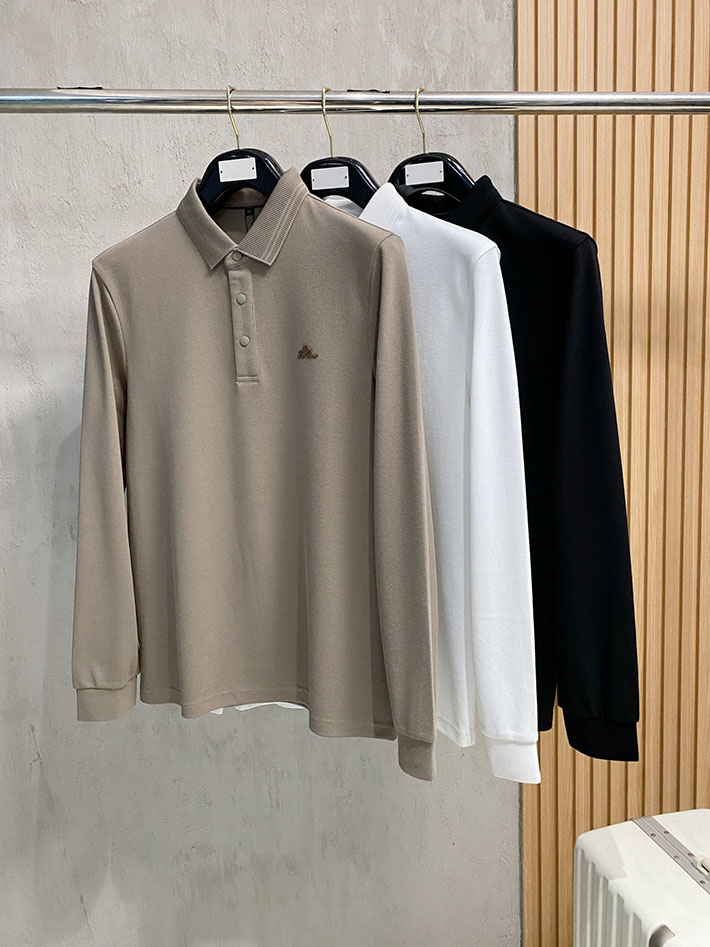 最高級ロロ・ピアーナスーパーコピー Loro Piana ポロシャツ 長袖 メンズ おしゃれ ブラック 2525541 ロロピアーナ ポロシャツ 長袖 - 画像 (2)