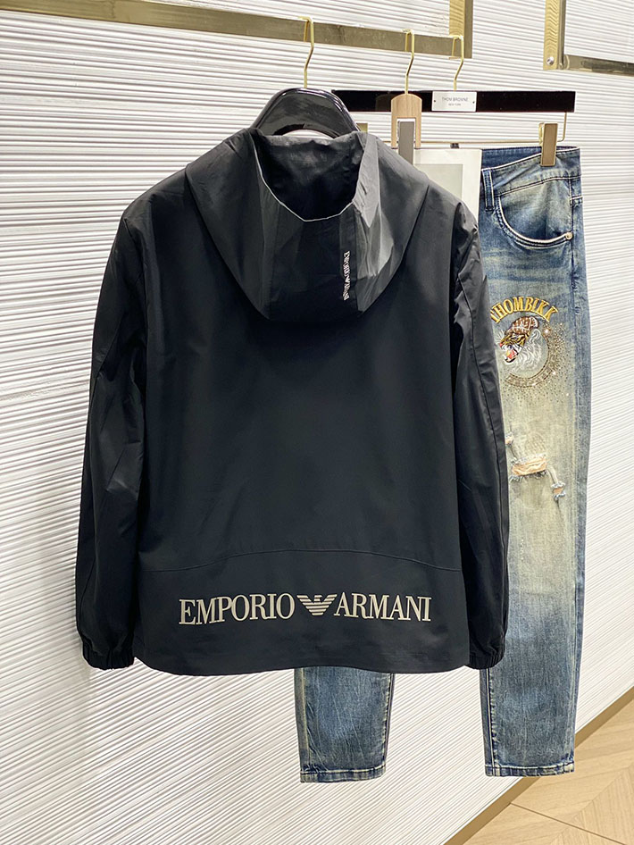 最高級アルマーニスーパーコピー ARMANI ロゴプリントリバーシブルジャケット ブラック 2525662 アルマーニ ジャケット メンズ - 画像 (2)