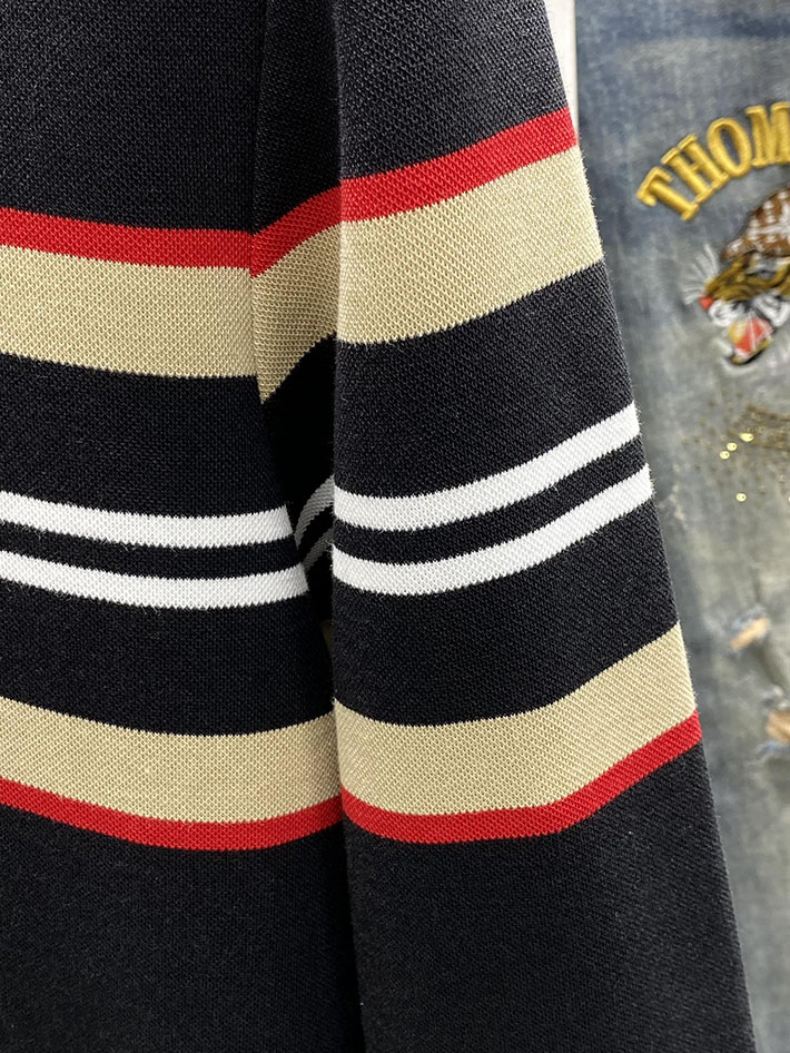 最高級バーバリースーパーコピー BURBERRY アイコンストライプ ポロシャツ 長袖 ブラック 2525664 バーバリー ポロシャツ メンズ - 画像 (4)